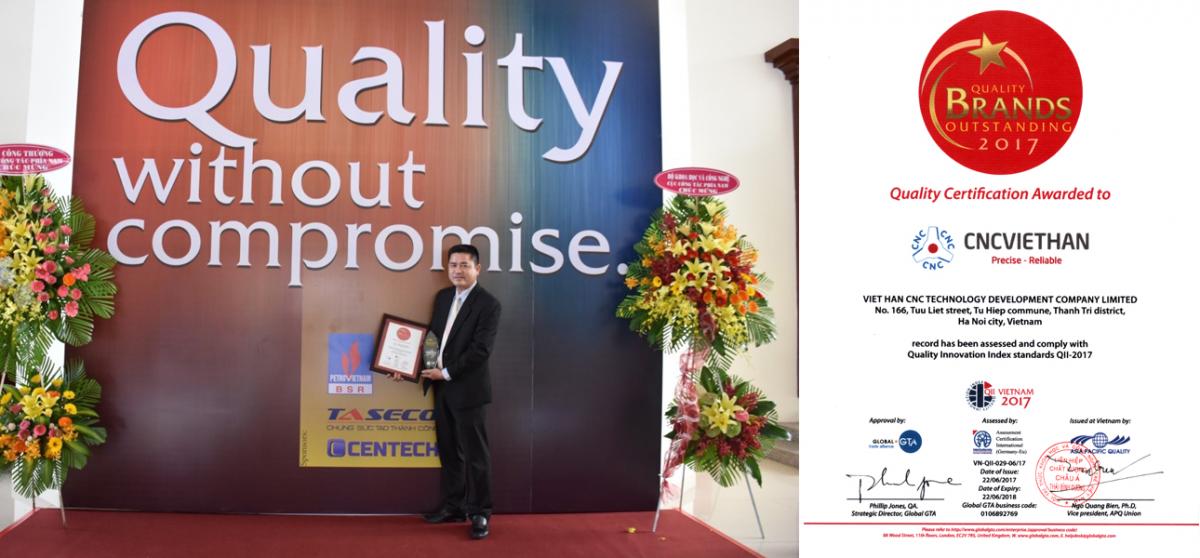 CNC Việt Hàn chất lượng vượt trội, thương hiệu tiêu biểu 2017